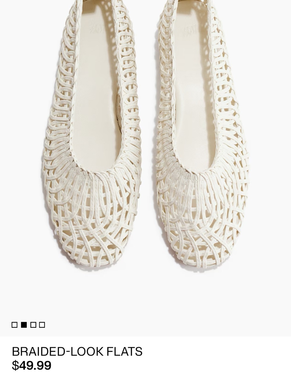 H&M Woven Ballet Flats in Cream